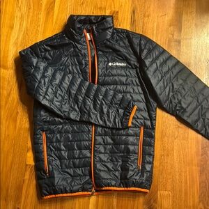 Columbia dark green Puffer Jacket with Orange Accents